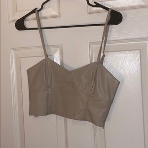 Faux leather crop top